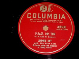 Johnnie Ray Please Mr. Sun Broken Hearted 78 Rpm Phonograph Record Colum... - £10.34 GBP