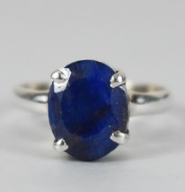 Natural Sapphire Prong 925 Sterling Silver Handmade Engagement Ring RS-1448 - £36.30 GBP+