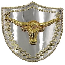 Oversized Bull Shield Silver Metal Belt Buckle - €11,26 EUR
