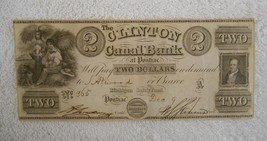 1837 The Clinton Canal Bank at Pontiac, MI - $2 Obsolete Note ( Very Nice ) - £99.59 GBP