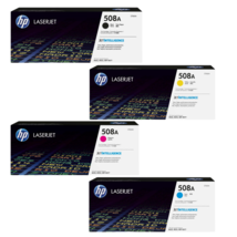 HP 508A CF360A Toner Set Black, Cyan, Yellow, Magenta for LaserJet M553 ... - $644.66