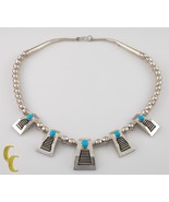 925 Sterling Silver &amp; Turquoise &#39;Stair&quot; Necklace - $1,052.78