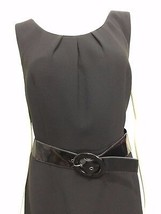 Tahari Arthur S Levine 12 Black Sleeveless Belted Knee-Length Dress LBD - £28.14 GBP