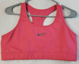 Nike Sports Bra Womens Large Pink Dri Fit Sleeveless Round Neck Cross Ba... - £11.12 GBP