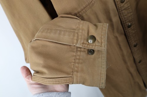 Vtg Carhartt Mens 2XLT Faded Flannel Lined Canvas Button Shirt Jacket Jac Shirt Item image 7