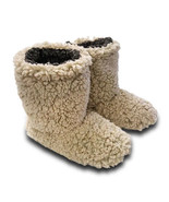 LIVE OAK BRAND ADULT FLEECE BOOTIES Oatmeal Slippers Women&#39;s Size Medium - $27.12 CAD