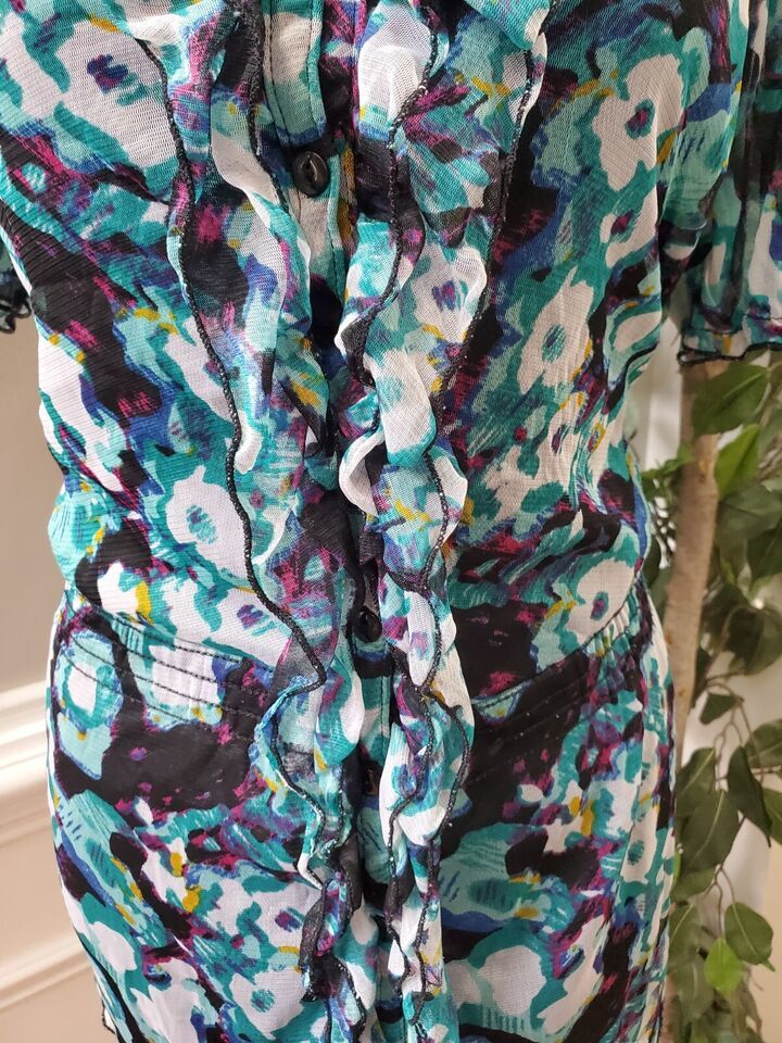 Notations Womens Multicolor 100% Polyester Scoop Neck Short Sleeve Top Blouse 2X Item image 3