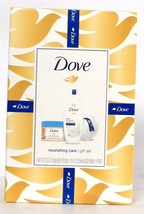 Dove 3 Piece Gift Set Deep Moisture Body Wash Exfoliating Polish &amp; Body Pouf - £28.76 GBP