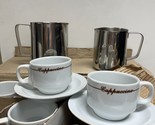 Cappuccino Cup and Saucer Set of 6, Includes Two Milk Frothing Pitchers - $55.00