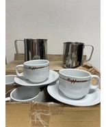 Cappuccino Cup and Saucer Set of 6, Includes Two Milk Frothing Pitchers - $55.00
