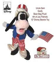 Disney Goofy Uncle Sam with Flag 12 inch Plush Toy Stuffed Animal - £7.94 GBP