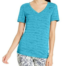 Nike Womens V Neck Legend Shorts Sleeve Top Size-X-Small Color-Blue - £31.15 GBP