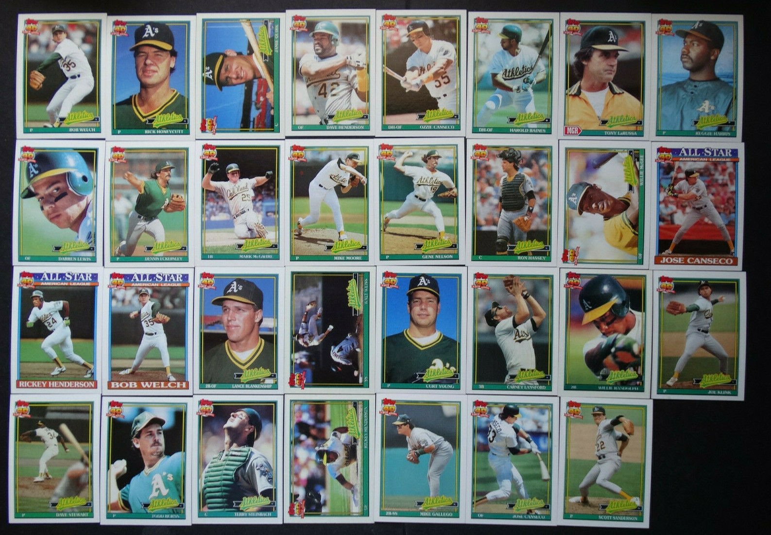 Primary image for 1991 Topps Oakland Athletics Team Set of 31 Baseball Cards