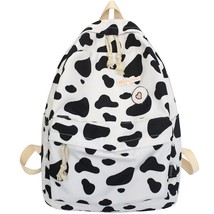Trendy Cute Milk Cow Printing Women Backpack School Bag for Teenager Girls Fashi - £27.44 GBP