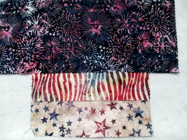 FABRIC Timeless NEW batik sampler &quot;Flag Day&quot; 3 quilter pieces July 4th $4.50 - £3.59 GBP