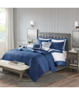 8 Piece Full/Queen Comforter and Quilt Set White and Navy - $239.20 CAD