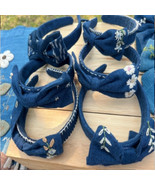 New Handmade Indigo blue Headband with Embroidery (CHECK) - $99.00