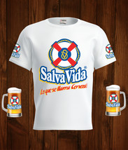 Salva Vida Beer White T-Shirt, High Quality, Gift Beer Shirt - £25.53 GBP