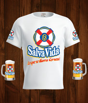 Salva Vida Beer White T-Shirt, High Quality, Gift Beer Shirt - £25.15 GBP