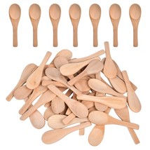 Mini Wooden Spoons, 50Pcs Natural Mini Wood Honey Teaspoon, Condiment Wooden Spo - £25.30 GBP
