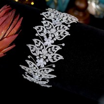 New European Retro Crystal Headband Leaf Flower Tiara Bride Crown Wedding Hair A - £112.37 GBP
