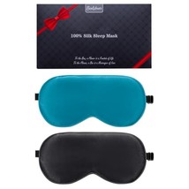 Sleep Mask, 2 Pack 100% Real Natural Pure Silk Eye Masks With Adjustable Strap F - £10.37 GBP