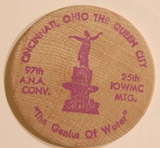 Vintage International Organization Wooden Nickel Cincinnati Ohio 1988 - £3.70 GBP