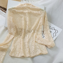En long sleeve turtleneck blouse sweet floral lace shirt female hollow out mesh blouses thumb200