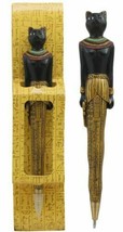 Egyptian Ubasti Temple of Bast Bastet Cat Ballpoint Pen Set of 2 Gods Of Egypt - £31.89 GBP