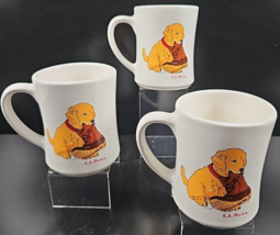 (3) L.L. Bean Golden Retriever Puppy Chewing Boot Mug Set Ceramic Drink Cups Lot - £62.47 GBP