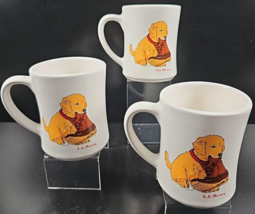 (3) L.L. Bean Golden Retriever Puppy Chewing Boot Mug Set Ceramic Drink ... - £63.20 GBP