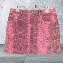 Urban Outfitters BDG Snakeskin Print Denim Skirt Sz L Pink - £11.95 GBP