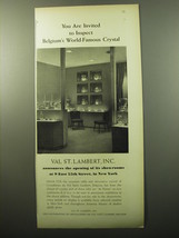 1950 Val St. Lambert, Inc. Crystal Advertisement - You are invited to inspect - £14.53 GBP