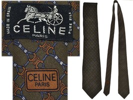 CELINE Cravatta Uomo 100% Seta CE01 T0G - £39.05 GBP