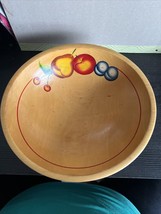 Vintage Hand Painted Wooden Fruit/Vegetable Bowl With Feet - £22.00 GBP