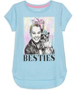 Nickelodeon JoJo Siwa Girls&#39; T-Shirt X-Large - &quot;Besties&quot; Blue Graphic Tee - £11.80 GBP