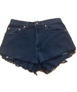 Vintage Levi&#39;s 550 High Waist Shorts Dark Blue Shorts Size 31 Womens - $800.67 MXN