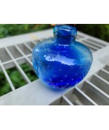 Murano Glass Vase Ombre Blue Bullicante 3.25&#39; - £30.36 GBP