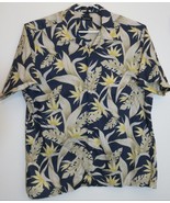 XL Nautica Birds of Paradise Hawaiian Navy Blue Mens Short Sleeve Shirt - £23.05 GBP
