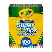 Crayola Super Tips Washable Markers-Assorted Colors 100/Pkg (Pack of 1) - $1,252.89 MXN