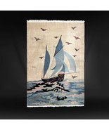 Vintage Chinese Pictorial Wool Rug of Large Ship 6 ft x 9... - £1,290.48 GBP