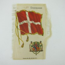 Silk Cigarette Card Nebo Cigarettes Denmark Flag Crest Tobacco Antique RARE - £6.28 GBP