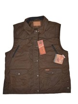 Outback Trading Company Oilskin Vest Womens 3XL Brown Fleece Lined Round Up - £54.63 GBP