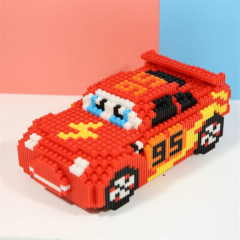 2900pcs Cartoon Pixar Cars Diamond Building Blocks Lightning Mcqueen Cute Diy - £50.42 GBP