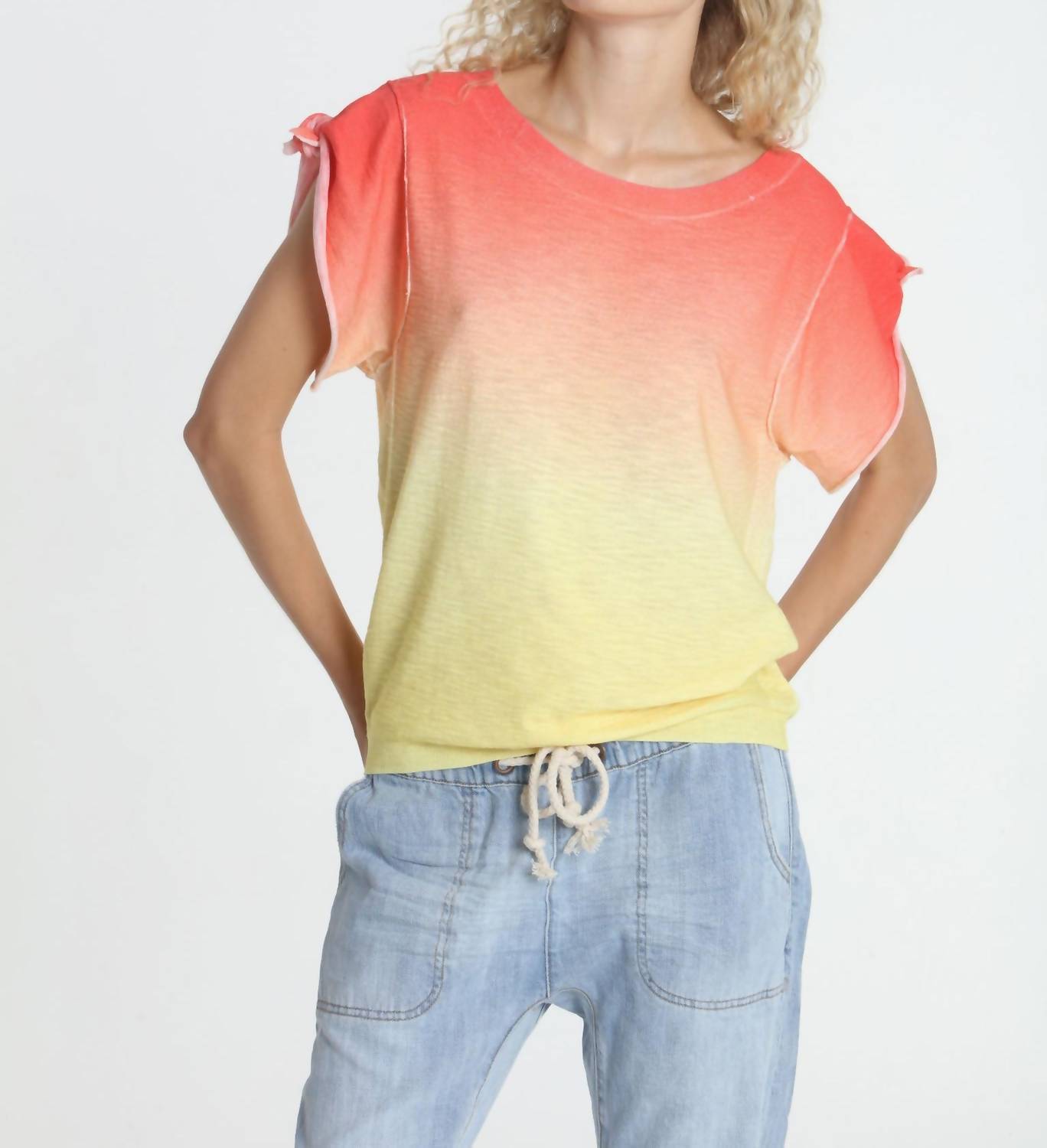 Label+Thread ombre tie tee in Sunny - size L