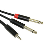 3Ft Premium 3.5Mm Trs Stereo Male To 2 1/4Inch Ts Stereo Breakout Cable - £18.89 GBP