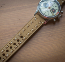 Premium Quality Thick Italian Leather Handmade Watch Strap 20mm TAN - £21.87 GBP