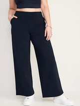 Old Navy PowerSoft Wide Leg Pants Womens XL Navy Blue High Rise Pull On NEW - £25.49 GBP