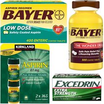 아스피린 바이엘 로우도스 81mg, 500mg, 커클랜드 아스피린 로우도스 81mg 한국직배송 (개인통관번호 메세지란에 기재필수) - $15.84+