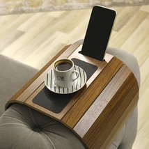 Functional Wooden Sofa Tray | Sofa Arm Table | Adjustable Sofa Arm, Hazelnut - £33.61 GBP